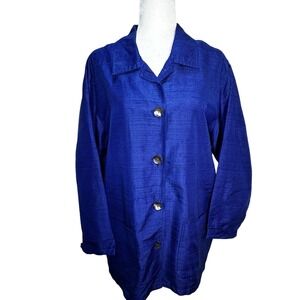 Chico's Design 100% Silk Women's Sz 2 (US‎ Sz 12 Or L) Long Sleeves Button Up